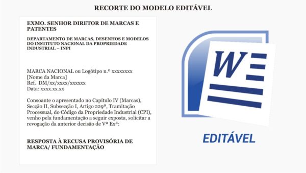 Modelo Resposta à Recusa Provisória no INPI + Consultoria